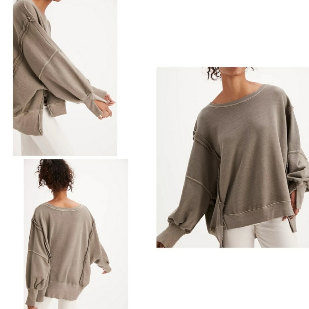 Free People We the Free Camden Sweatshirt Dolphin Small nwot